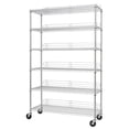 thumbnail image 6 of TRINITY EcoStorage® 6-Tier 48x18x72 Commercial Wire Shelving w/ Backstands & Wheels, NSF - Chrome, 6 of 10