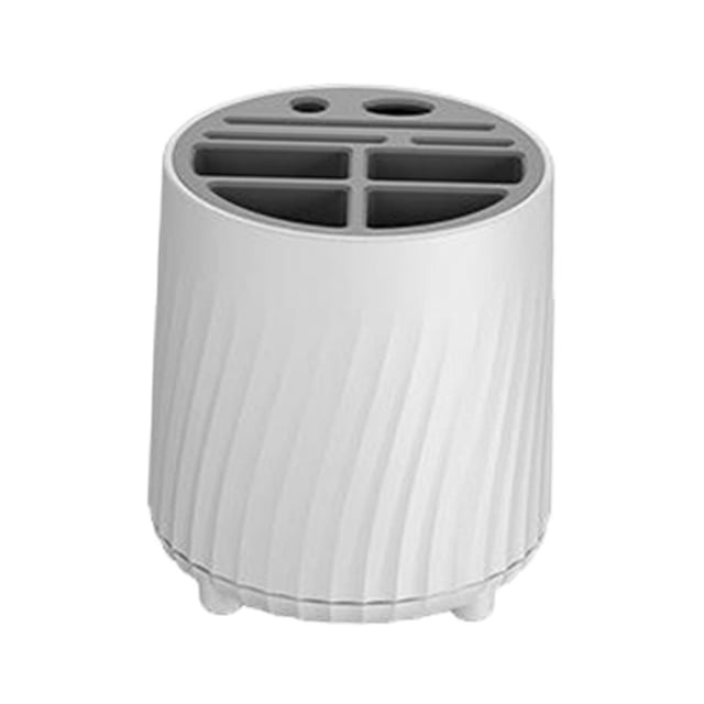 Abbracc Utensil Holder Cutlery Rack Storage with Removable Drain Tray Countertop Utensil white gray