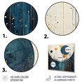 thumbnail image 3 of Designart "Blue Yellow Mid Century Minimalist Rain II" Abstract Collages Metal Art Living Room, 3 of 5