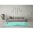 thumbnail image 3 of Ahgly Company Indoor Rectangle Solid Light Blue Modern Area Rugs, 2' x 4', 3 of 4