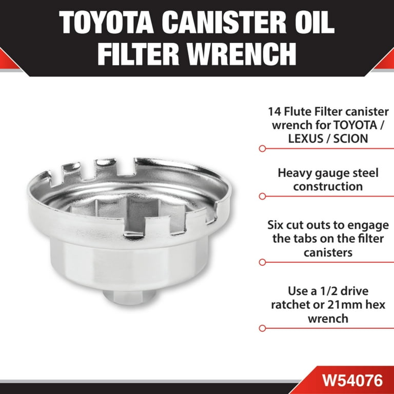 Performance Tool W54076 21mm Canister Type Oil Filter Wrench for