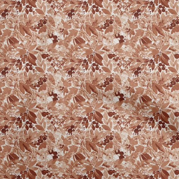 oneOone Polyester Spandex Orange Fabric Leaves Dress Material Fabric Print Fabric By The Yard 56 Inch Wide