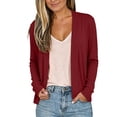 thumbnail image 2 of Gytharion Women's Cropped Cardigan Sweaters Open Front Long Sleeve Knit Cardigans Spring Fall Layering Cropped Cardigans, 2 of 7
