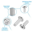 thumbnail image 3 of Uxcell Round Head Phillips Screws, 16 Pack M6-1 x 18mm 304 Stainless Steel 18-8 Full Thread, 3 of 7