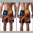 thumbnail image 3 of luoweisi Men's Beach Shorts Quick Dry Swim Trunks with Mesh Lining Octopus S, 3 of 5