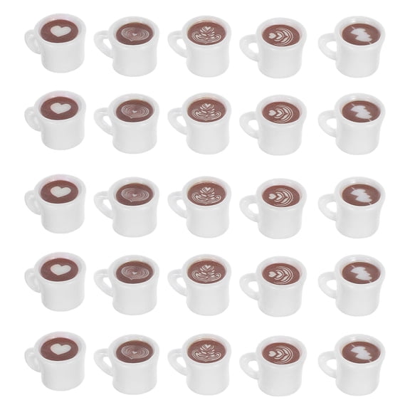 HONMEET 25PCS Mini Resin Coffee Cups Set Assorted Colors Dollhouse Accessories Decorative Ornaments for Crafts