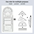 thumbnail image 2 of 4 Pcs Multifunctional Geometric Ruler Drawing Tools Plastic Ruler Set, 2 of 5