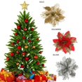thumbnail image 4 of 5Pcs Christmas Glitter Artificial Poinsettia Flowers Xmas Poinsettia Artificial Wedding Flowers Decorations Xmas Tree Ornaments for Party Favors, 6inch, 4 of 9