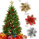 thumbnail image 4 of 5Pcs Christmas Glitter Artificial Poinsettia Flowers Xmas Poinsettia Artificial Wedding Flowers Decorations Xmas Tree Ornaments for Party Favors, 6inch, 4 of 9