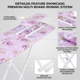 thumbnail image 4 of Large Foldable Ironing Board for Family & Quilting, 42" Full Size Ironing Surface with 4 Height Adjustments, Breathable Linen Cover, Collapsible for Narrow Closet Storage - Pink, 4 of 9