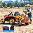 thumbnail image 5 of TOKTOO 24V Powered Ride on Tractor Max 4.3Mph w/ EVA Tires, Tippable Trailer, Remote Control, Tractor Ride on Toy for Kids- Red, 5 of 9