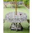 thumbnail image 4 of Fsddascl Black Botanical Outdoor Tablecloth - 60 Inch Round Dining Table Cover, Watercolor Rustic Tree Abstract Waterproof Outdoor Table Cloth with Umbrella Hole & Zipper for Picnic/Patio/Party, 4 of 7
