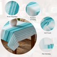 thumbnail image 5 of Turquoise Ombre Stripe Table Cloth Waterproof Tablecloths, Farmhouse Simple Striped Tablecloth Dining Table Cover for Kitchen Party Tabletop Outdoor, Square Tablecloth 54x54 Inch, 5 of 9