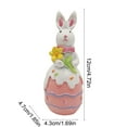 thumbnail image 3 of Easter Bunny Figurines,Resin Decorations with Pastel Easter Egg Design for Spring Decor, Tabletops,Easter Bunny Egg Decorations Spring Rabbit Decors Figurines Tabletopper Decor for Party Home Holiday, 3 of 6