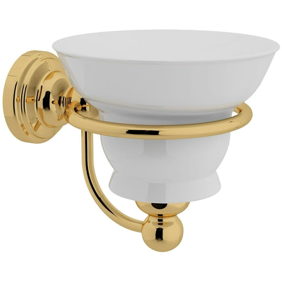 Perrin And Rowe U.6928 Wall Mounted Porcelain Soap Dish - Gold