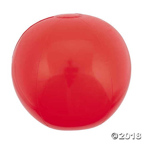 36-Inch Solid Red Beach Balls, 36-Inch Beach Balls