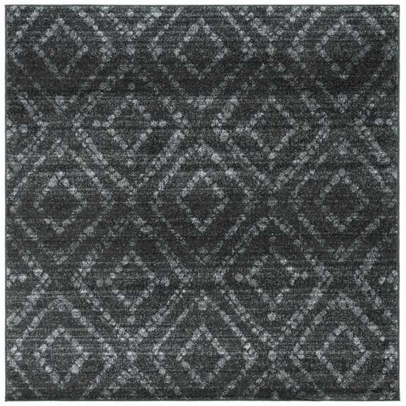SAFAVIEH Adirondack Lecia Geometric Area Rug, Dark Grey/Grey, 6' x 6' Square