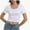 White, variant on Women's Basic Scoop Neck Crop Tops Short Sleeve Tops
