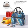 thumbnail image 5 of Uemuo Clear Sky Blue Cat Printed Lunch Bag Lunch Box Reusable Insulated Lunch Tote Bag, Leakproof Thermal Cooler Sack Food Handbags Case High Capacity, 5 of 5