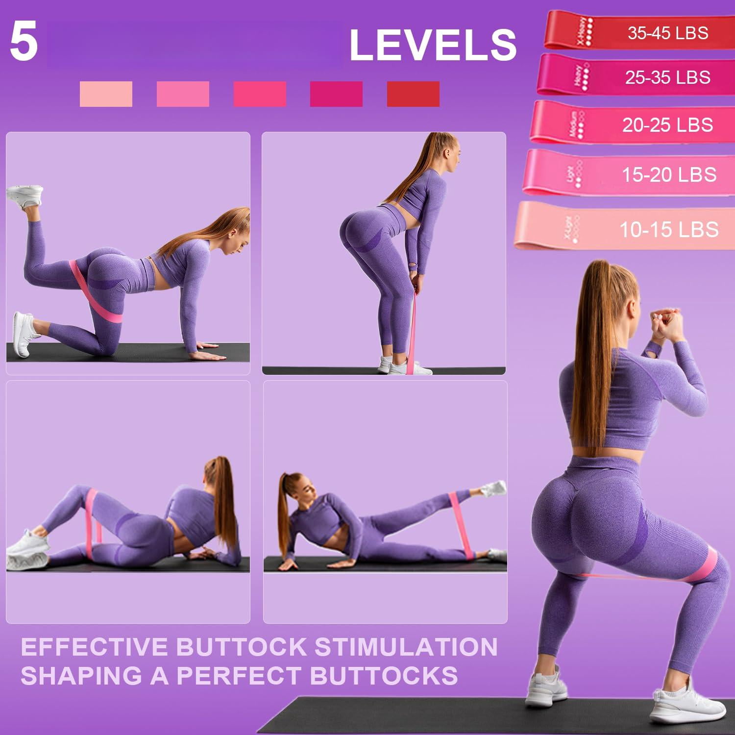 Pilates Ring Equipment Set  Home Kit For Women With 13'' Magic Dual Padded Handles Small Ball 5 Resistance Bands & Complete Fitness Guide Accessories