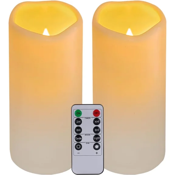 Flickering Flameless Led Candles With 10-Key Remote & Timer, Waterproof Outdoor