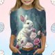 thumbnail image 1 of Blusas y camisas de manga larga con cuello redondo para niños con estampado de día de Pascua, manga 3/4/cuello redondo tres cuartos, camisa inferior y superior para niños, parte superior de poliéster, 1 of 5