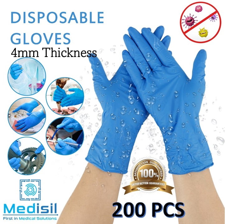MediSil Disposable Nitrile Gloves - 4mm 