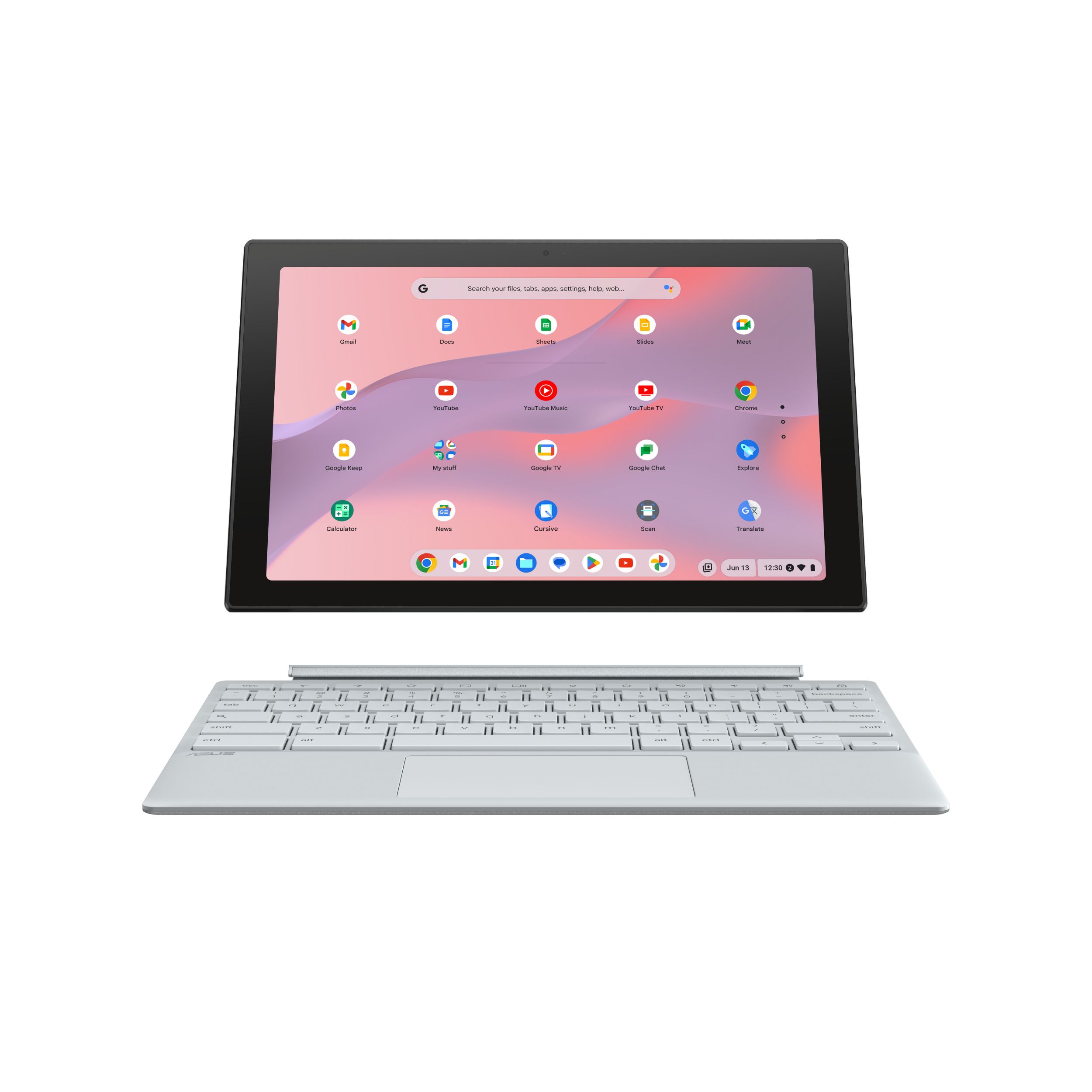 ASUS CM30 10.5 inch 2-in-1 Tablet WUXGA Touch Chromebook Laptop MediaTek Kompanio 520 8GB RAM 128GB eMMC Stylus Included Fog Silver