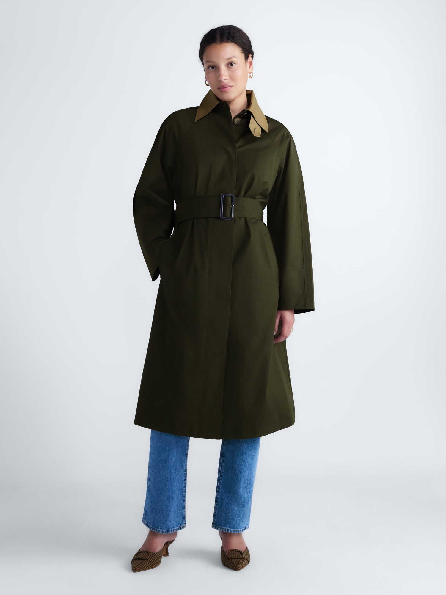 Free Assembly Women's Long Belted Trench Coat, Sizes XXS-XXL