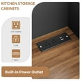 thumbnail image 4 of 70.8" Tall Kitchen Pantry Cabinet with Charging Station, Storage Cabinet with Hutch, Fluted Glass Doors for Dining Room, Black, 4 of 10