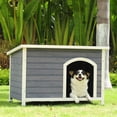 thumbnail image 6 of Pefilos 41" Width Outdoor Wooden Dog House for Medium Dogs with Raised Feet, Removable Floor Weatherproof Pet Cat House, Gray, 6 of 7