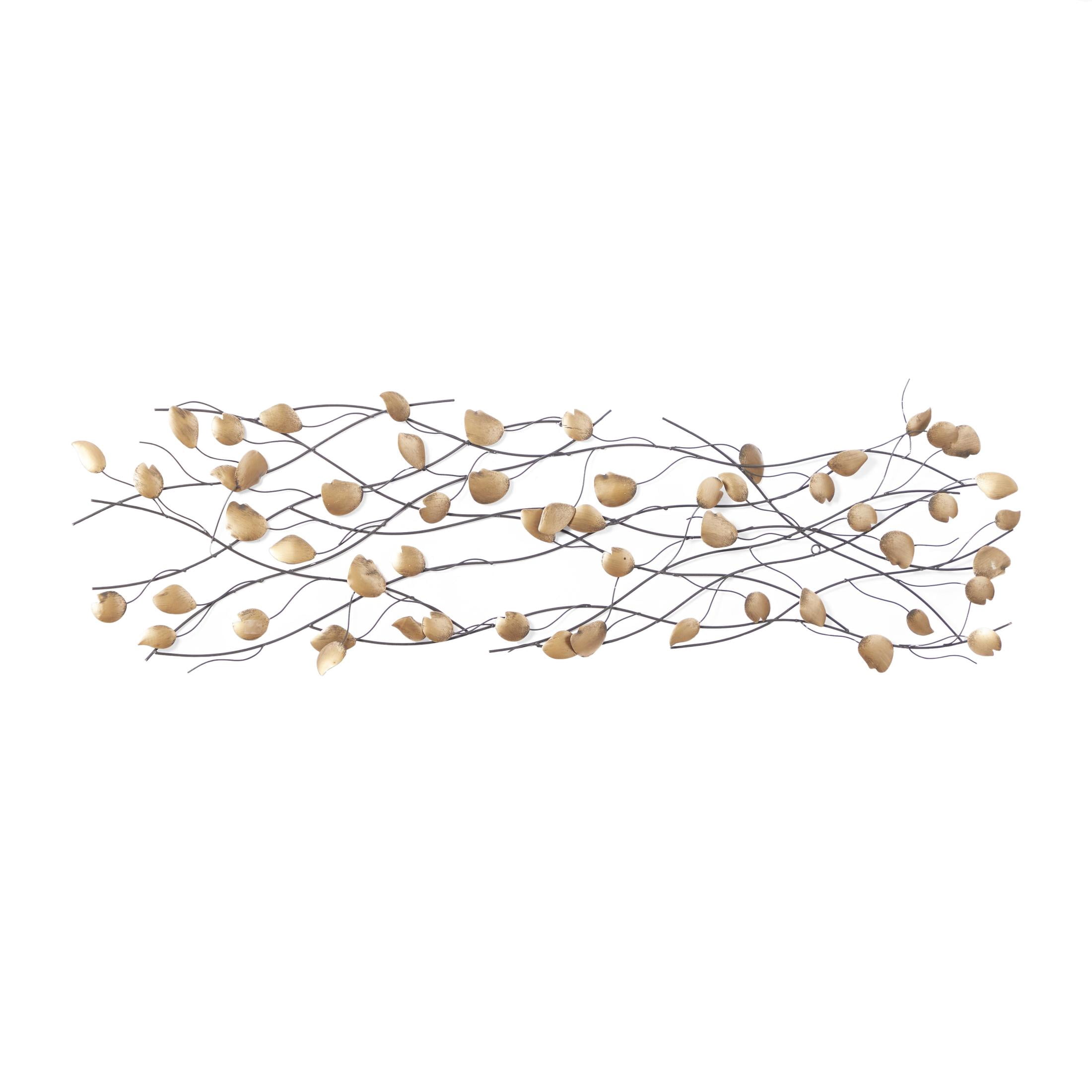 DecMode Gold Metal Leaf Wall Decor