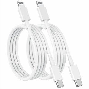 Typpkmm USB C to Lightning Cable with 2pack Mfi Certified Phone Fast 6ft White