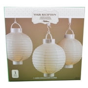 Set of 3 Wilton Hanging Light Up White Paper Lanterns Wedding Party Decorations