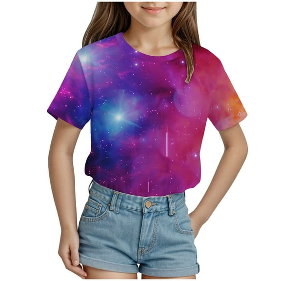ZTKWD Shirts for Boys Girls Kids 3D Graphic Casual Crewneck Short Sleeve Tops Tees 6-16 Years