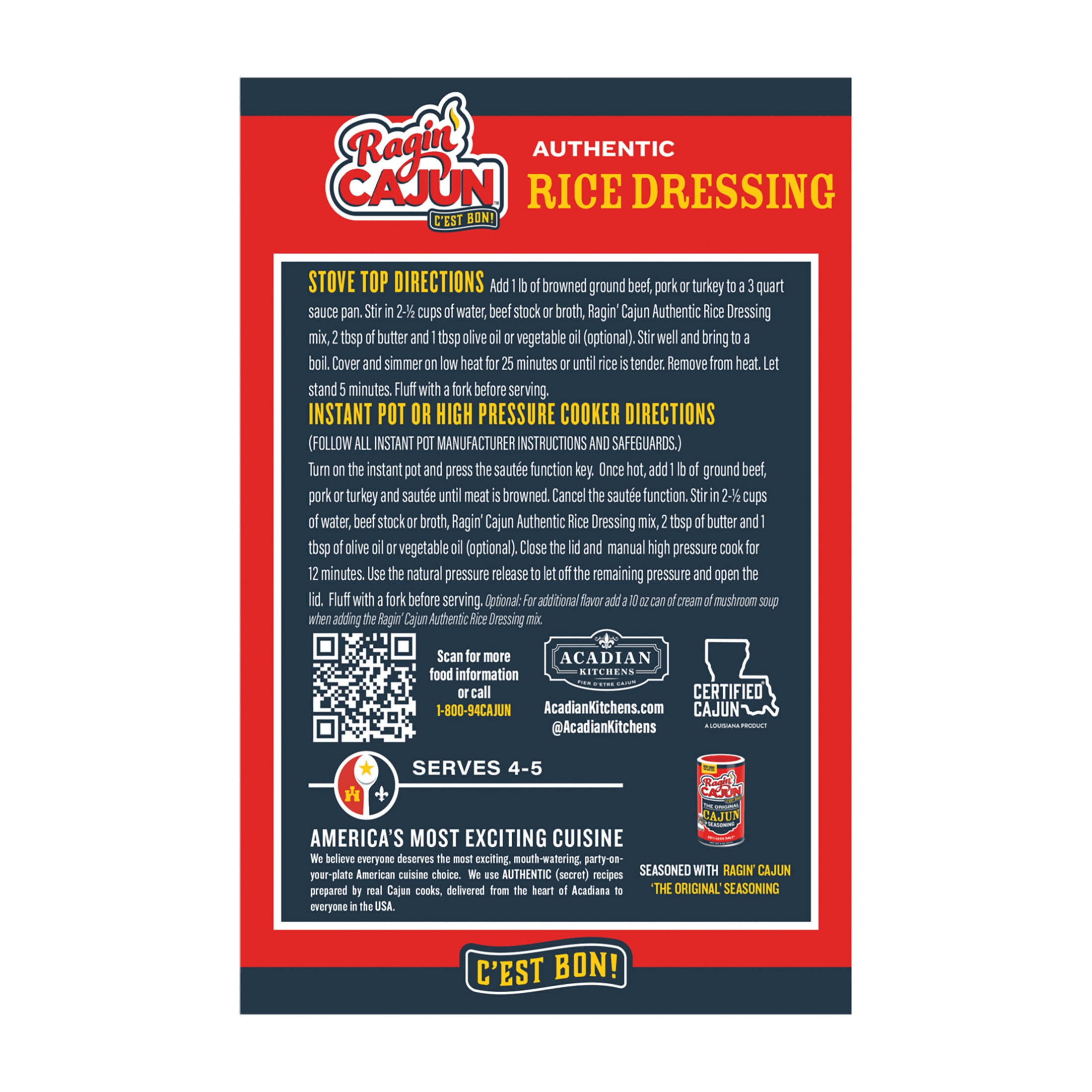 Ragin' Cajun Authentic Rice Dressing Mix (6 Pack)