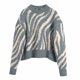 thumbnail image 1 of Suéter de manga larga con cuello redondo para mujer, Jersey Harajuku con rayas de cebra, Jacquard, estampado Animal, Top holgado de gran tamaño, otoño, 1 of 5