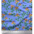 thumbnail image 1 of Soimoi Poly Georgette Fabric Flower & Leaves Watercolor Print Fabric by The Yard 52 Inch Wide, 1 of 3