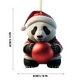 thumbnail image 3 of Christmas Cute Cartoon Panda Pattern Print Hanging Home Tree Pendant Christmas Tree Pendant Window Sill Car Pendant Backpack Pendant Christmas Home Decor 3.15 Inch, 3 of 7