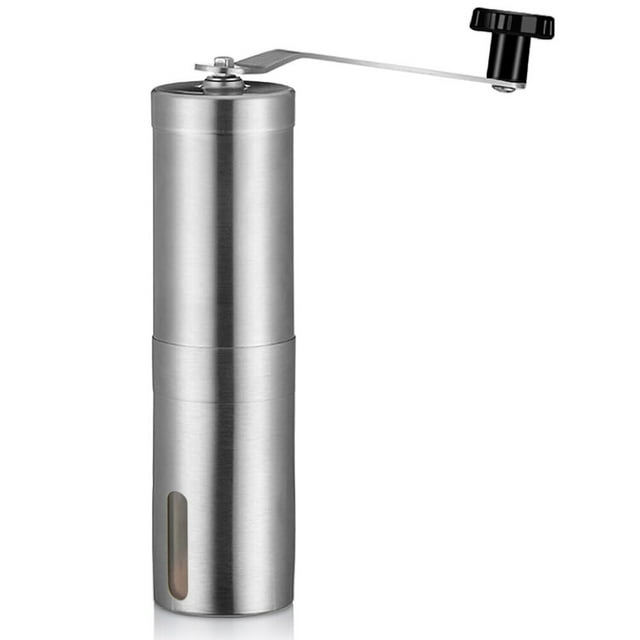Graflsoa Moulin à Café Manuel Compact en Acier Inoxydable - Meule Céramique Réglable, Capacité de 30g, Portable pour Maison et Voyage, Finition Argentée