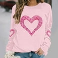 thumbnail image 3 of Felirenzacia 5XL Women’s Valentine Hoodie, Sweet Heart Print Long Sleeve Casual Holiday Top, Pink,S, 3 of 5