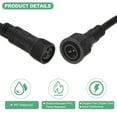 thumbnail image 2 of Uxcell 2-Pack Cable de Extensión a Prueba de Agua, Cable de 2 Pines de 9.84 Ft/3m con Conectores Masculinos y Femeninos IP67 para Focos [Negro], 2 of 7