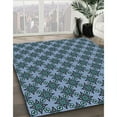 thumbnail image 3 of Ahgly Company Machine Washable Indoor Rectangle Transitional Iceberg Blue Area Rugs, 6' x 9', 3 of 7