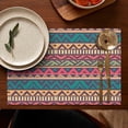 thumbnail image 5 of Colorful Geometric Striped Pattern Summer Placemats Table Placemats Set Of 4-Linen Kitchen Washable Placemats Table Mats 11.8"x17.7" Non-Slip Heat Resistant, 5 of 6
