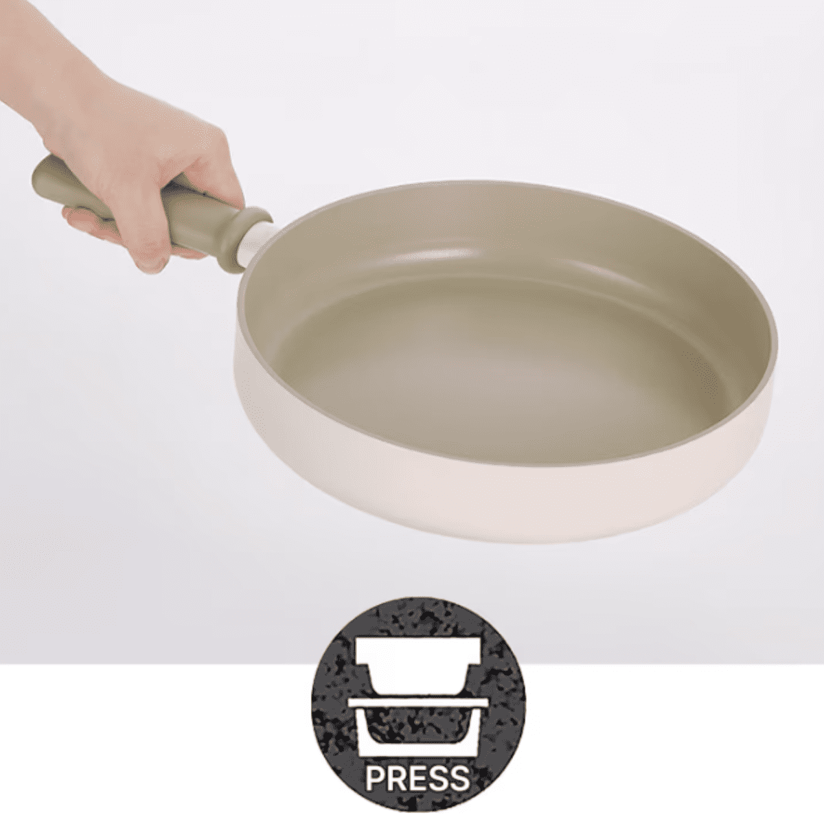 Chou Chou Nonstick 9.5 Inch Stir Frying Pan with Handle, Induction Compatible Cookware, Kitchen Essential Non Stick Ceramic Coating Skillet, Healthy Cooking Omelet Tamagoyaki, Made in Korea (24cm)