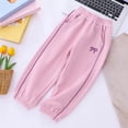 thumbnail image 2 of 2-3 Years Juniors Girl's Bowknot Baggy Sweatpants Lightweight Straight Leg Athletic Pants With Pockets Cargo Pants for Fall and Winter Pink Casual Pants, 2 of 9