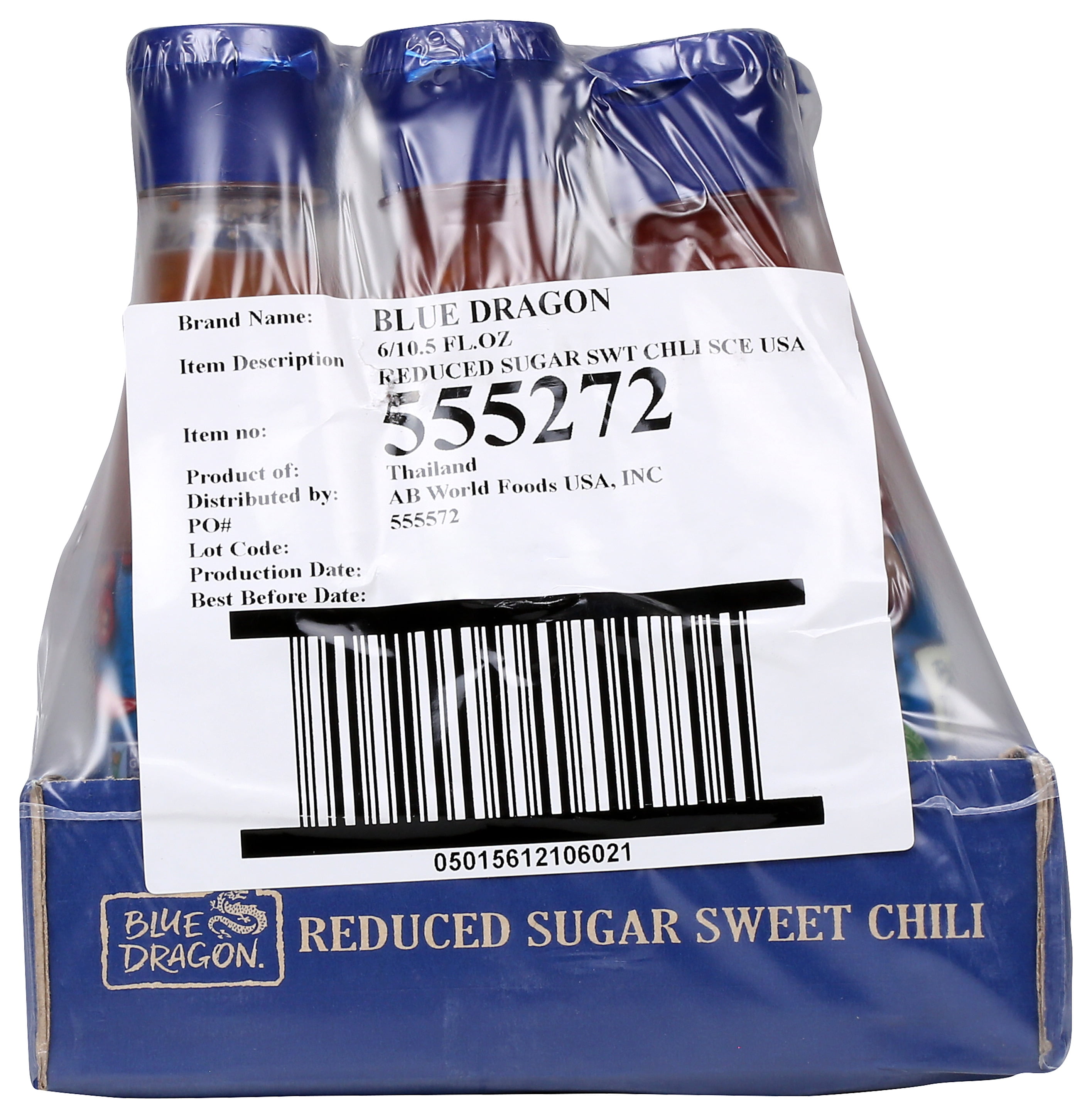Blue Dragon Reduced Sugar Thai Sweet Chili Sauce, 10.5 oz, Pack of 6