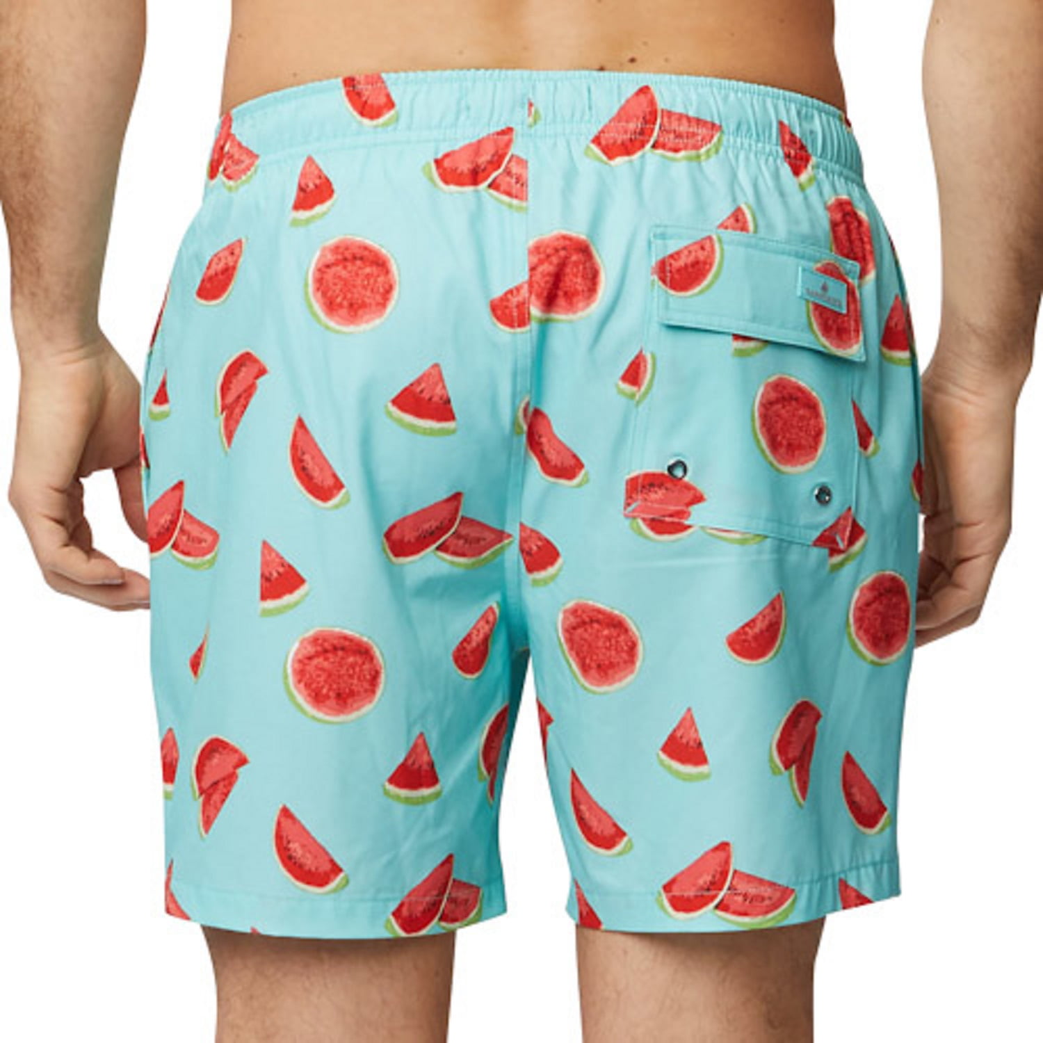 RFT Rainforest Men's Mesh Lined Quick Drying Swim Trunk, One In A Melon, Aruba Blue, M