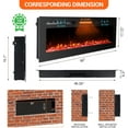 thumbnail image 6 of GAOMON 60" Electric Fireplace, Wall Mounted & Recessed Insert, 12 Flame Colors, Log & Crystal Decor, Remote, Touch Control, Timer, Modern Indoor Heater, 6 of 8