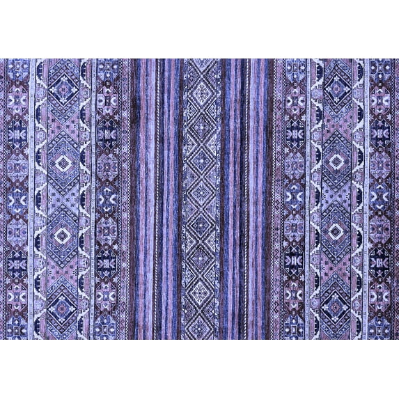 Ahgly Company Indoor Rectangle Abstract Blue Modern Area Rugs, 5' x 8'